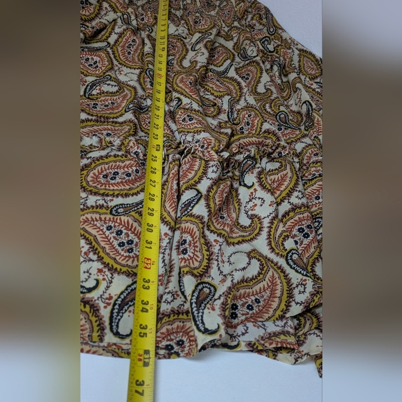 Women's Bohemian Paisley Smocked Mini Dress - Nutmeg/Yellow Size 4XL EUC - Picture 8 of 9